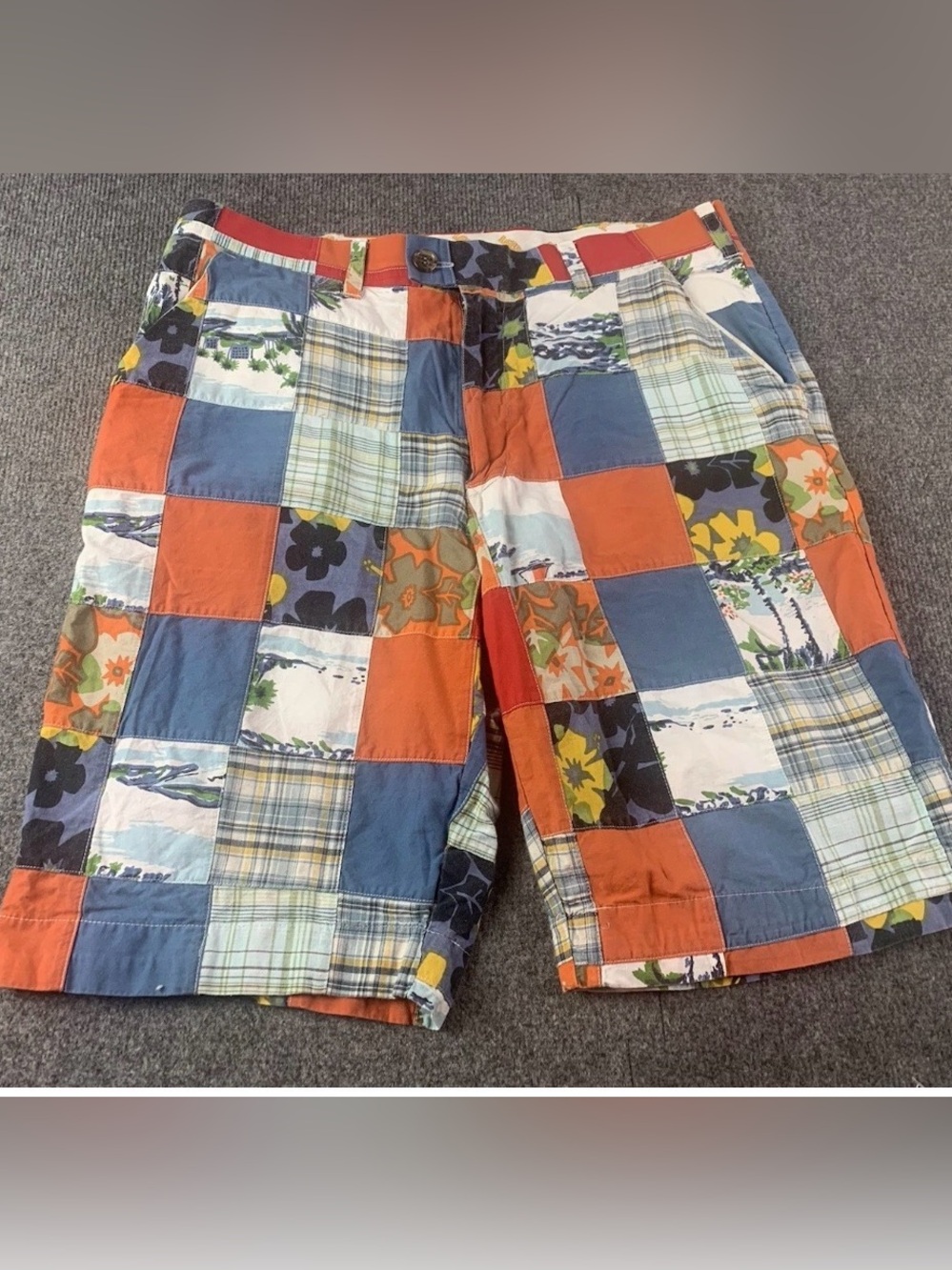 Loud Mouth Mens 100% Cotton Patchwork 10" Golf Shorts Size 34 Multicolor